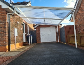 White Traditional Carport in Workington