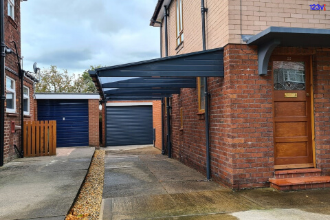 123v Anthracite Grey Cantilever Canopies