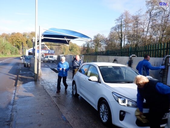 Before Large 123v White Commerical Canopy Shelter for Car Wash in Godlaming, Surrey