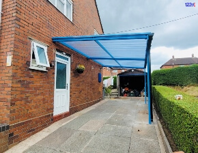 Bespoke Aluminium Carport in Blue, Stoke on Trent by 123v