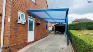 123v Blue Traditional Carport Stoke-on-Trent UK