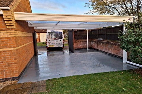 123v Double Carpark Aluminium Car Canopy