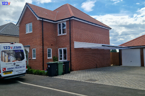 123v White Grp Cantilever Carport Car Canopies in Bedford Bedfordshire UK