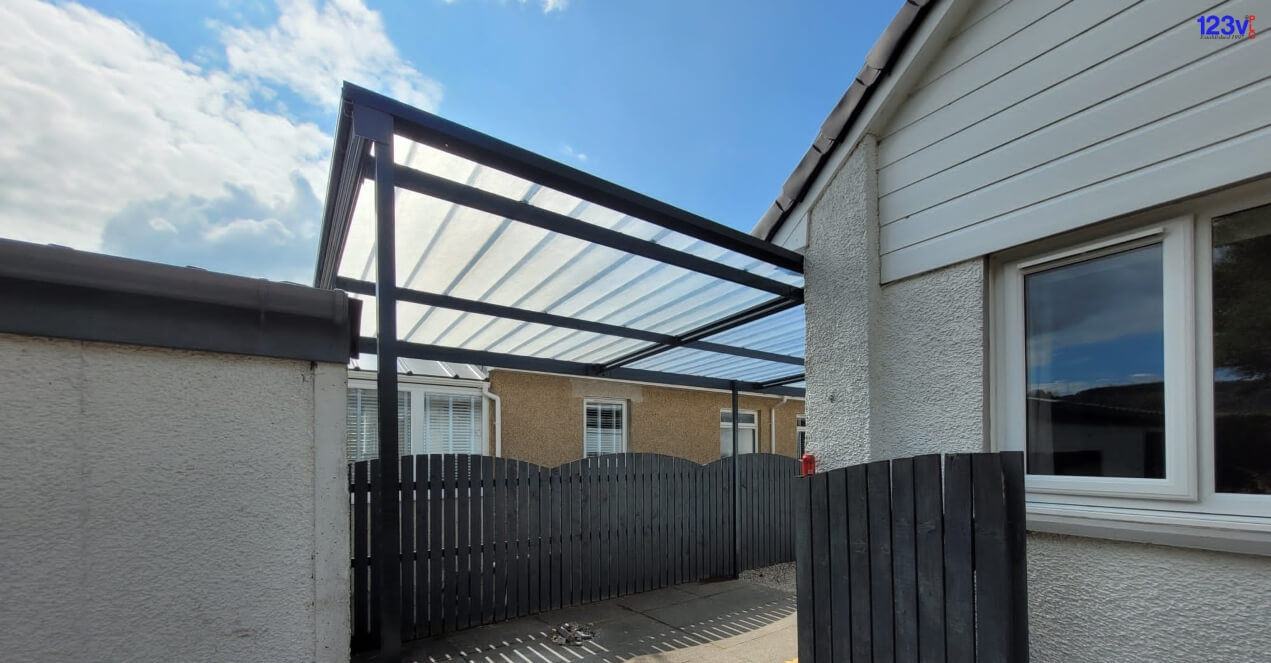 RAL7016 Lean to Carport