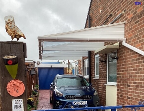 Cantilever Car Canopy in white