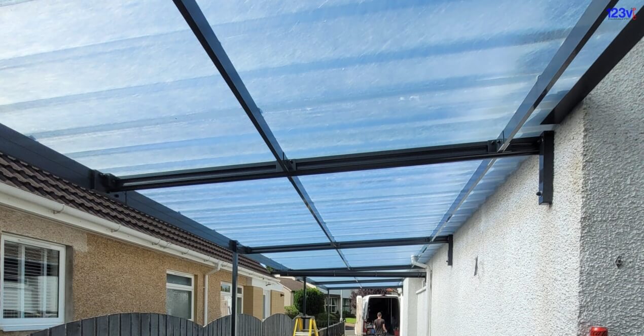 RAL7016 Lean to Carport