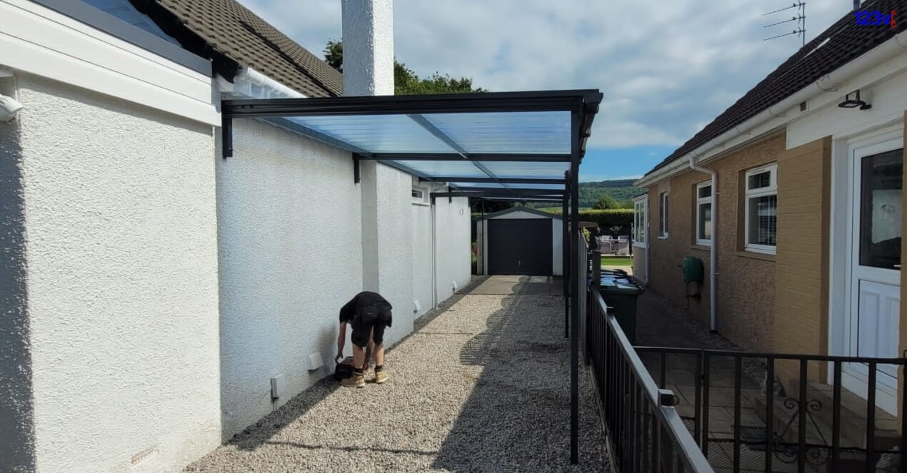 RAL7016 Lean to Carport