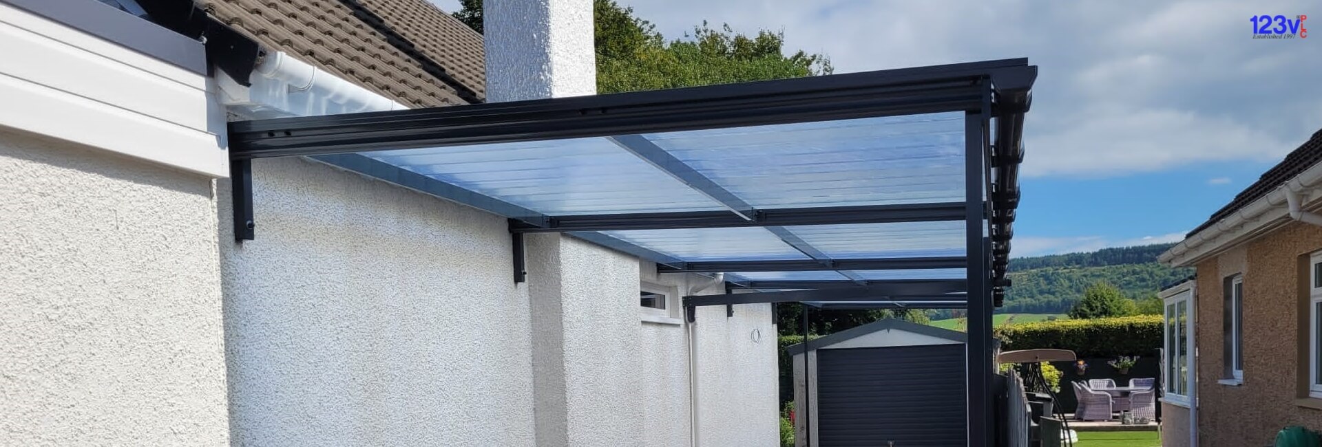 RAL7016 Lean to Carport