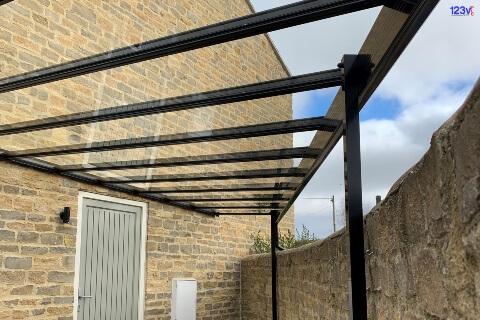 Tapered black Patio Veranda installed in Oxford