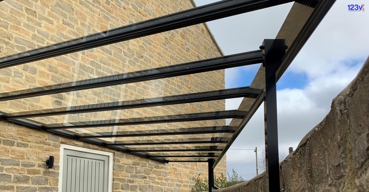 Tapered black Patio Veranda installed in Oxford