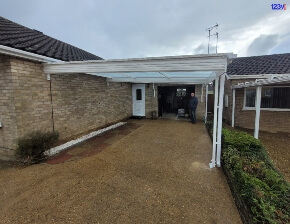 White Lean To Car Canopy with 240mm beam