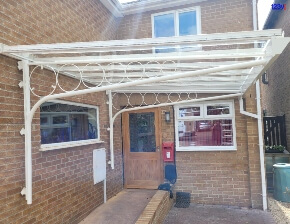 123v White Glass Veranda Circle Beams Witney