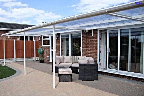 123v Large white patio and garden canopies with furniture