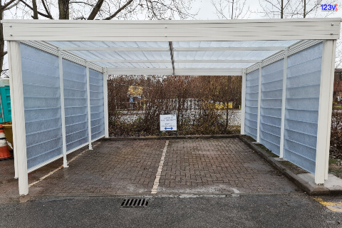 123v Freestanding Carports with side option