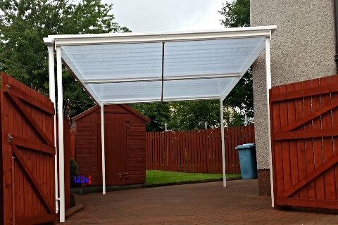 123v White Freestanding Carport