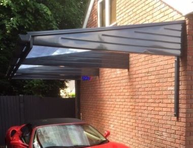 Anthracite Grey Carport Installed In England