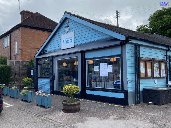 Before Commercial Canopies for a Village shop and Café Worcestershire