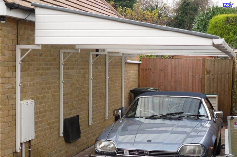 Carport with Swan Neck Brackets in Dorset