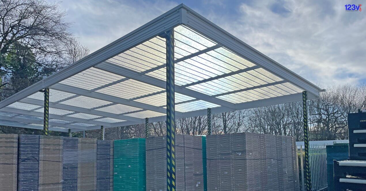 Commercial Canopy Shelter Loading Bay North Yorkshire England 123v