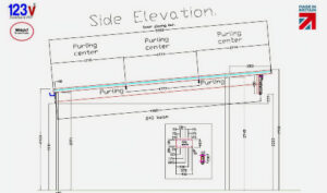 Design of Solar Carport Side View Cad Drawing by 123v