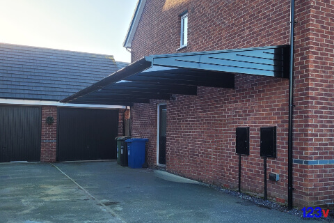 Black GRP Cantilever Carport in Cheshire by 123v