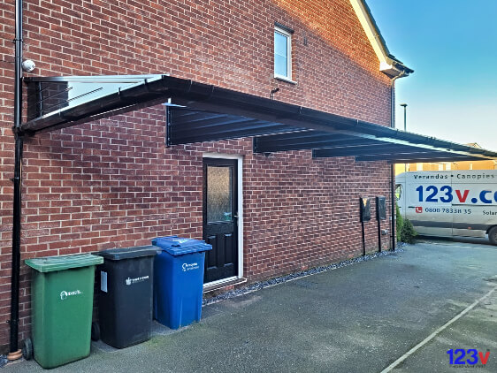 Black GRP Cantilever Carports After 123v