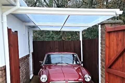 lean to carport for MG Vg car