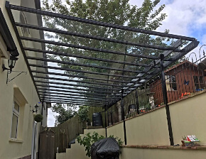 Black Glass Veranda in Midlands, UK