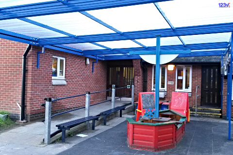 School Playgropund Canopy in blue