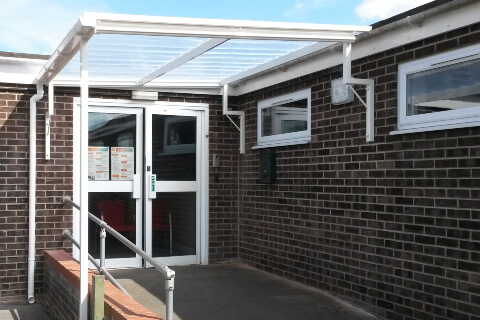 School shelter entrance Educational Canopies
