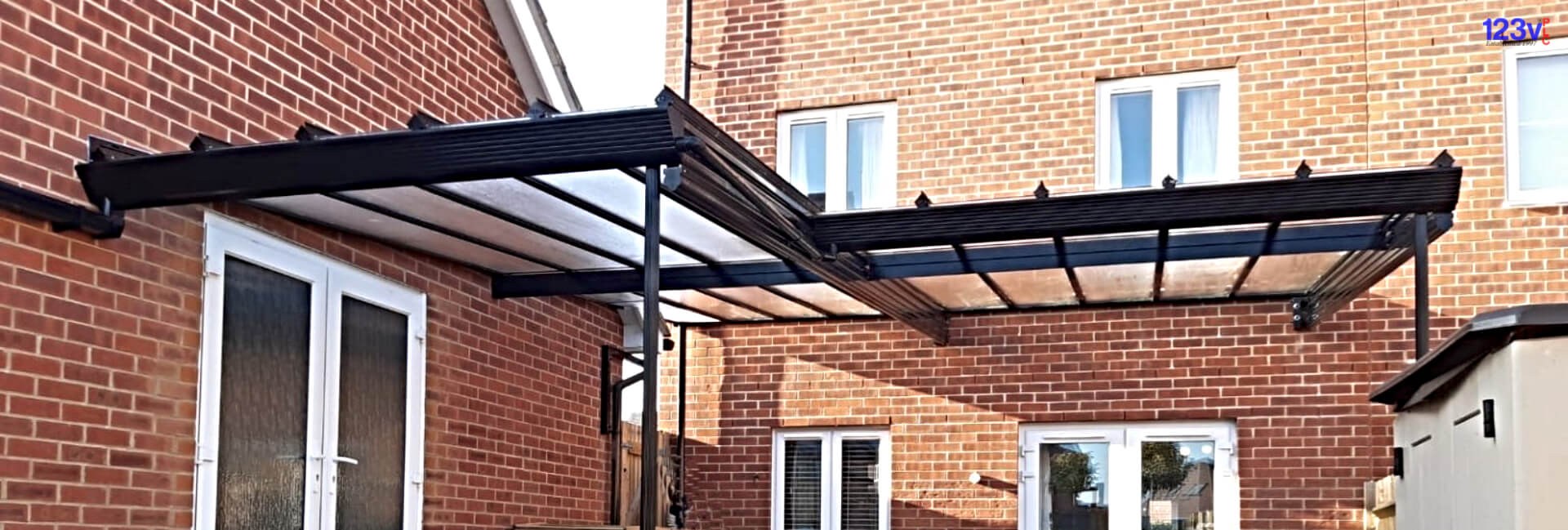 Black Traditional Stepped Projection Glass Veranda in Berkshire, UK