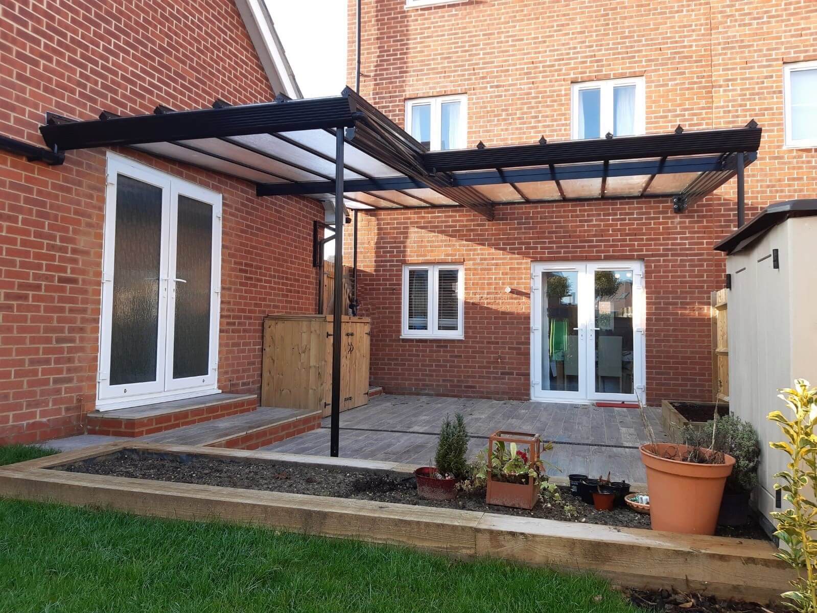 Black Traditional Stepped Projection Glass Veranda in Berkshire, UK