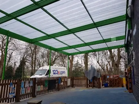Underneath Large School Traditional Canopy Wembley 123v
