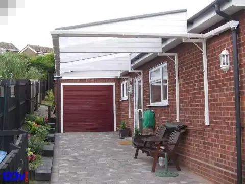 White Carport Bungalow Patio Cover in Kent