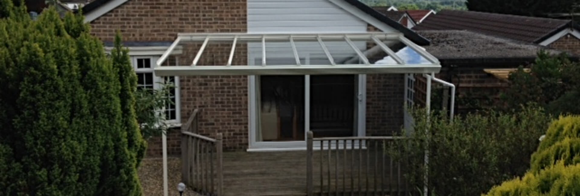 White Traditional Glass Veranda Over Decking in Reading