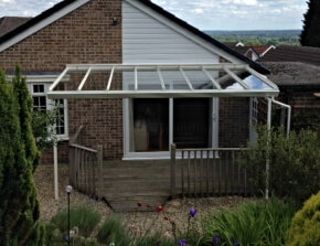 White Traditional Glass Veranda Over Decking in Reading