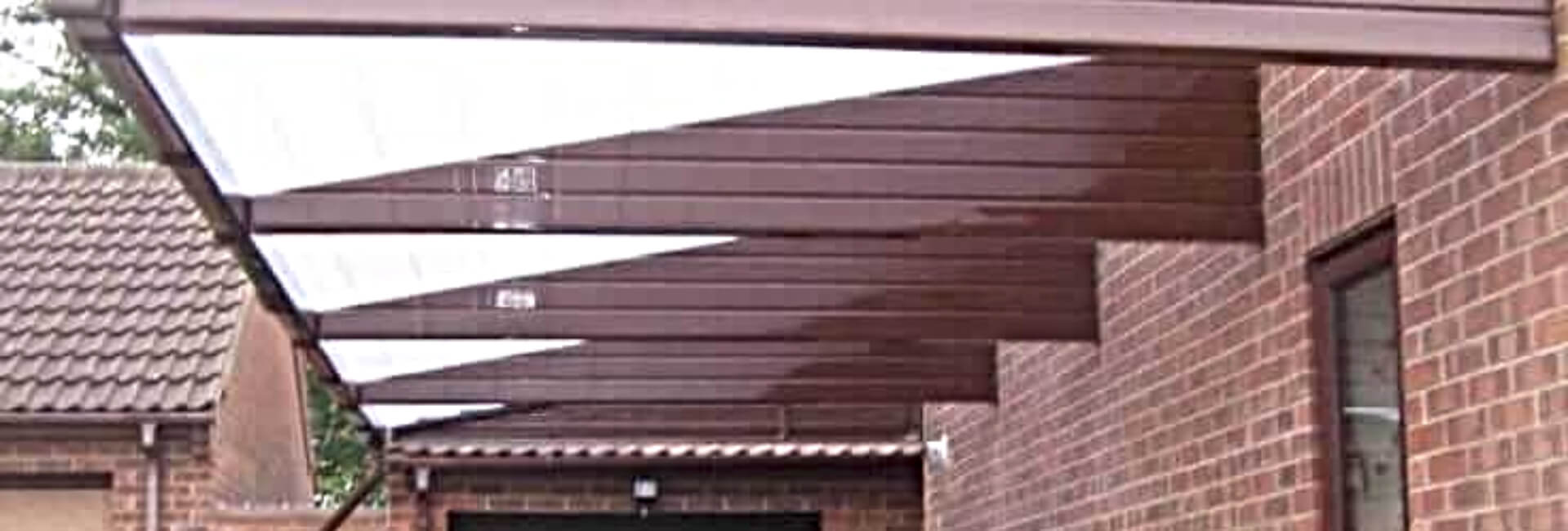 Long Brown Cantilever Carport in Surrey