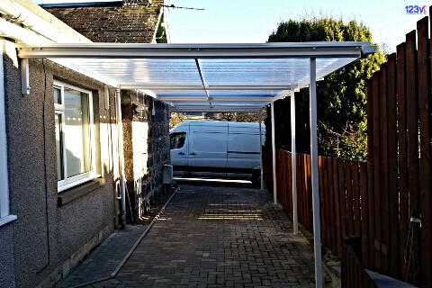 white Aluminium Car Canopy Carport