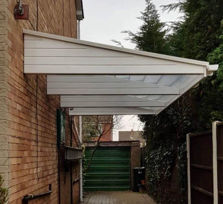 White Cantilever Carport in Barclay
