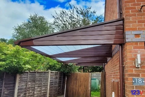 123v Brown Cantilever Carport Telford UK