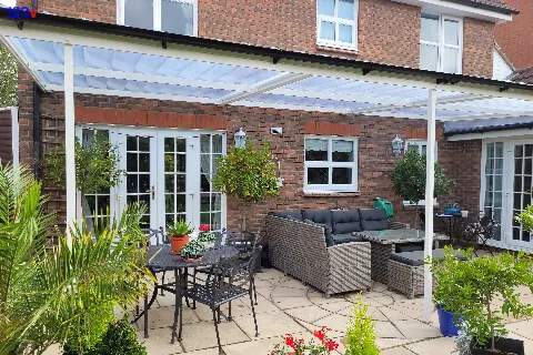 123v Patio Garden Canopies Traditional Posts White Outside Covered Entertainment Area