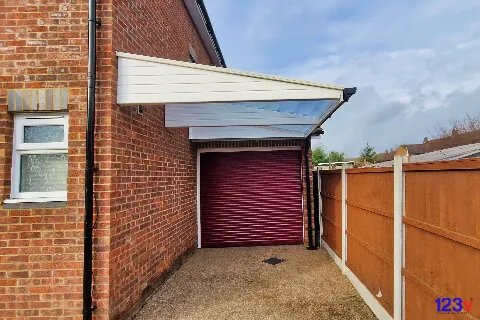 After a GRP Cantilever Carports 123v Hertford Hertfordshire England UK