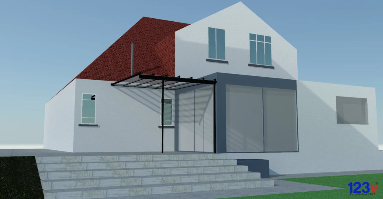 CAD View from the Garden to the Patio Veranda