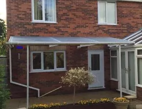 Cantilever Canopy Patio Area in Preston, Lancs, North West of UK